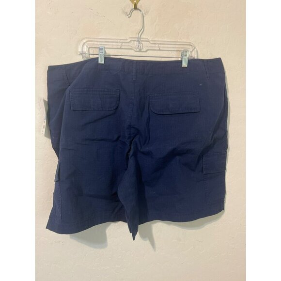 NWT Sz 20W Relativity Women 100% Cotton Navy Shorts Flap Pockets - Picture 4 of 7